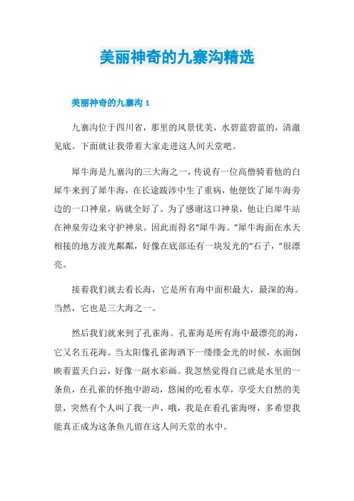 美丽神奇的九寨沟精选