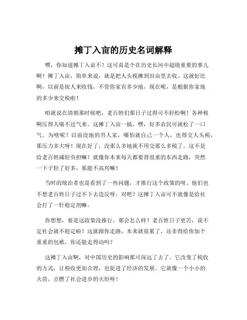 摊丁入亩的历史名词解释