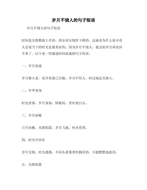 岁月不饶人的句子短语