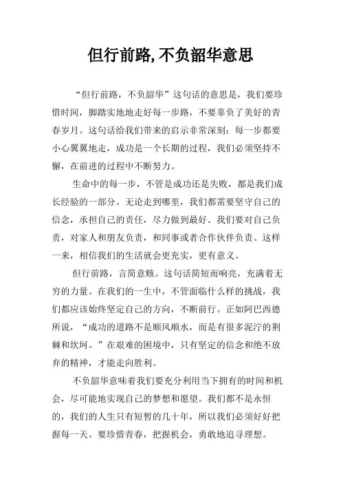 但行前路,不负韶华意思