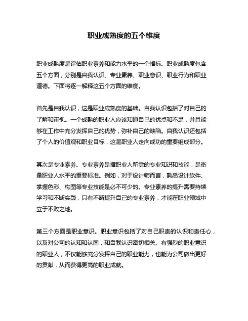 职业成熟度的五个维度