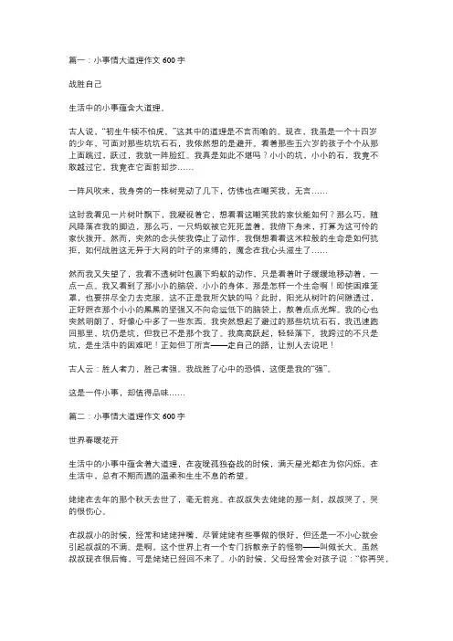 小事看出大道理初中作文600字