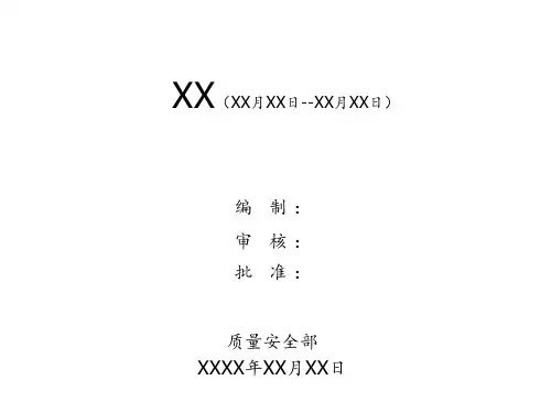 质量周报模版 ppt课件