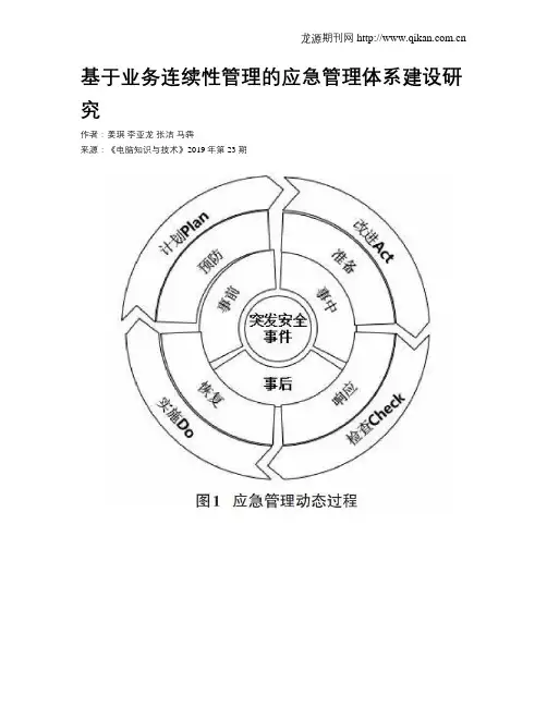 基于业务连续性管理的应急管理体系建设研究