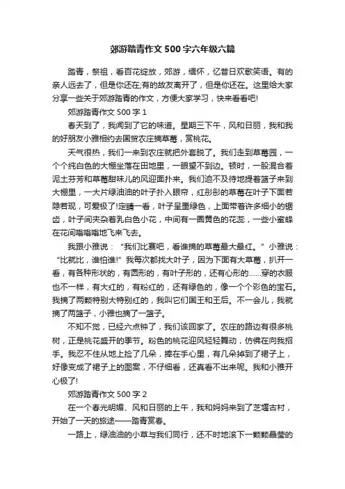 郊游踏青作文500字六年级六篇