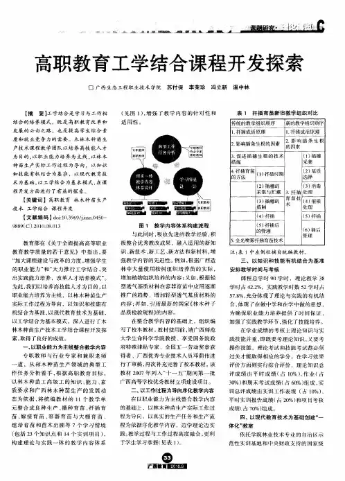 高职教育工学结合课程开发探索