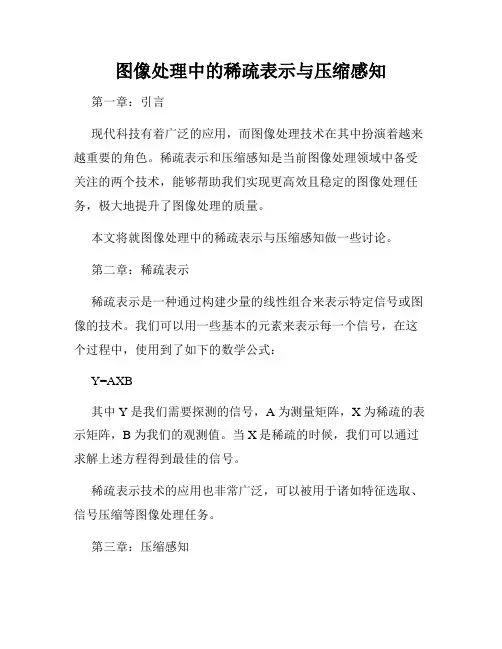 图像处理中的稀疏表示与压缩感知