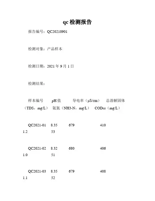 qc检测报告
