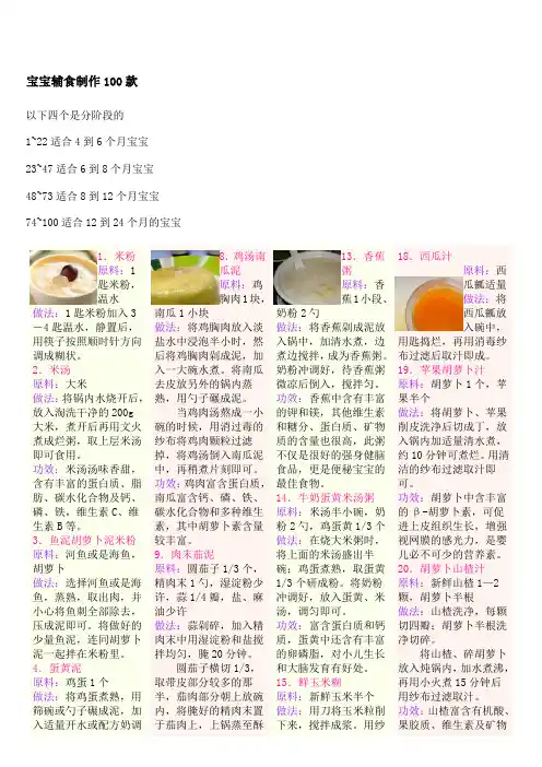 宝宝辅食制作100款模板