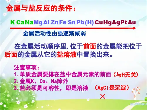 专题复习金属与金属盐溶液反应后滤液滤渣成分分析ppt课件