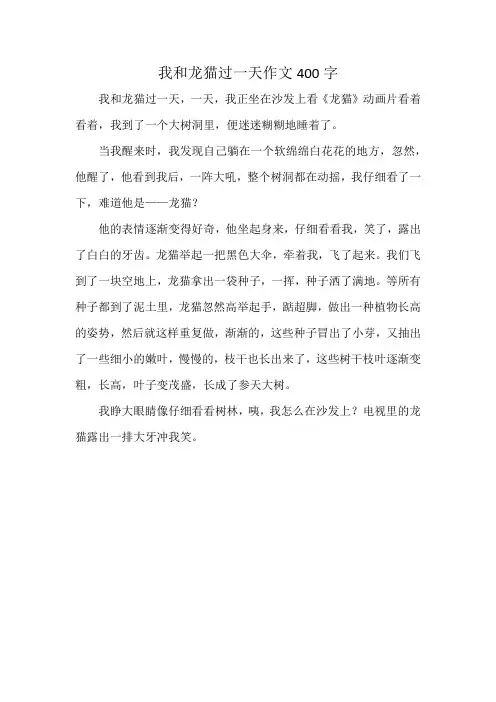 我和龙猫过一天作文400字