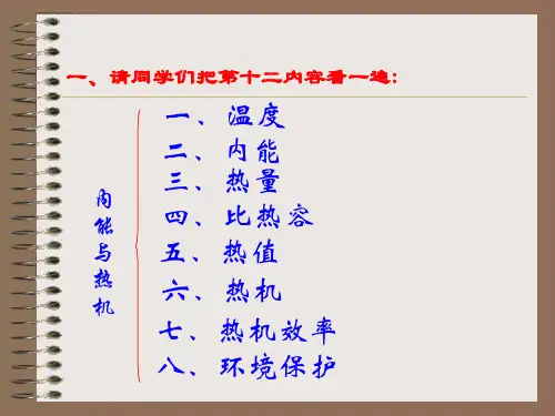 内能与热机复习课件ppt