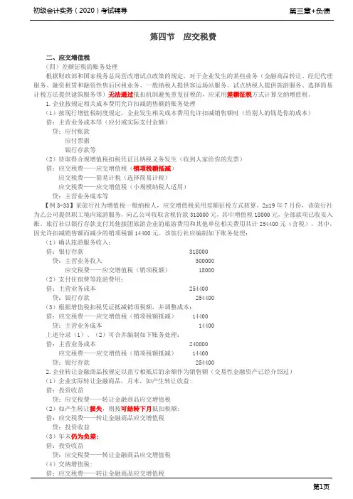 2020年初级会计实务考试第36讲_应交税费