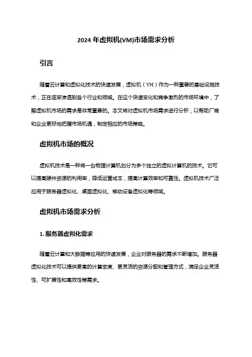2024年虚拟机(VM)市场需求分析