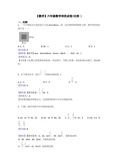 【数学】六年级数学培优试卷(比例 )