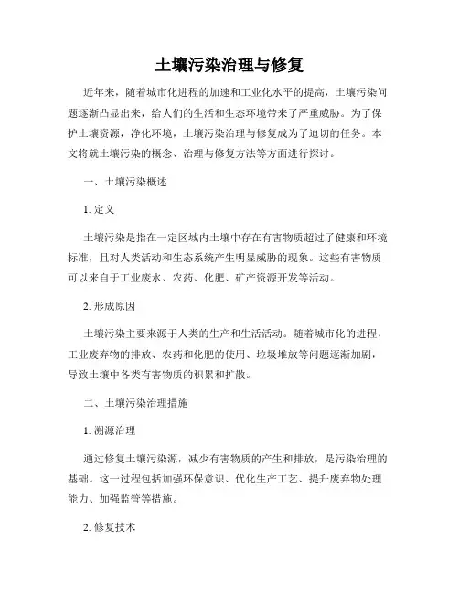 土壤污染治理与修复