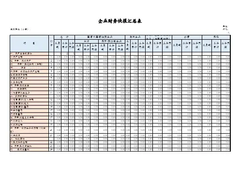企业财务快报汇总表