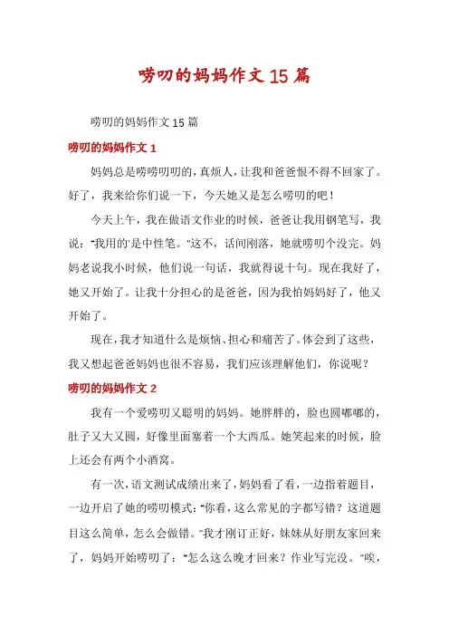 唠叨的妈妈作文15篇
