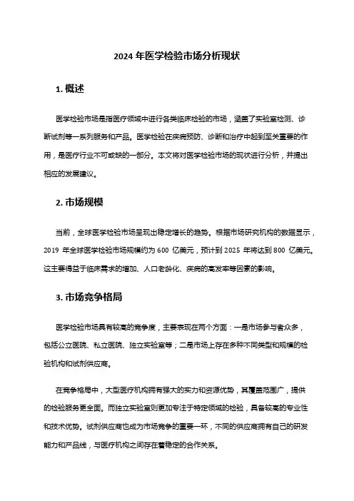 2024年医学检验市场分析现状