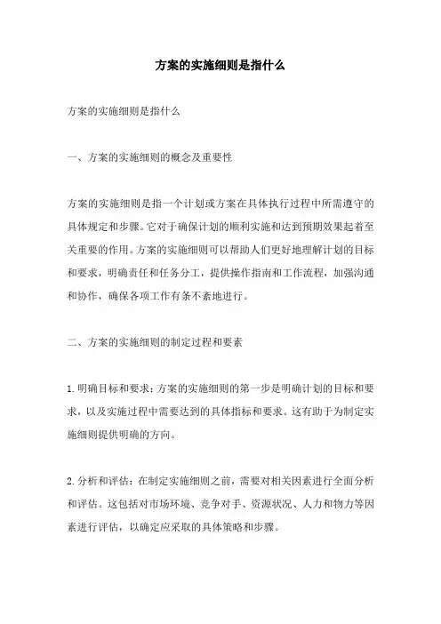 方案的实施细则是指什么