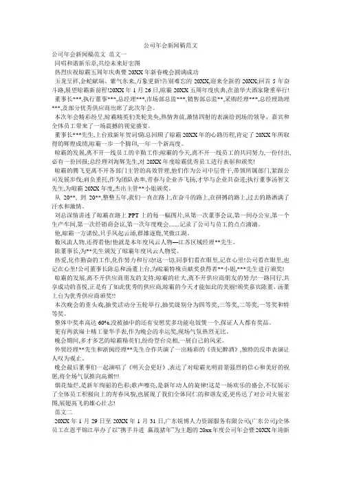 公司年会新闻稿范文