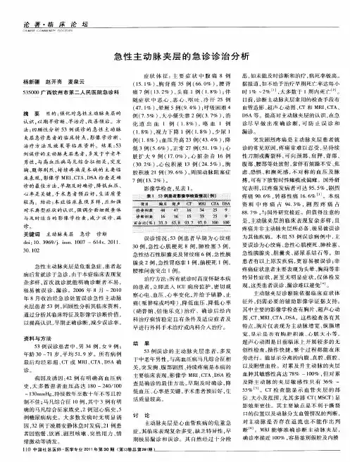 急性主动脉夹层的急诊诊治分析