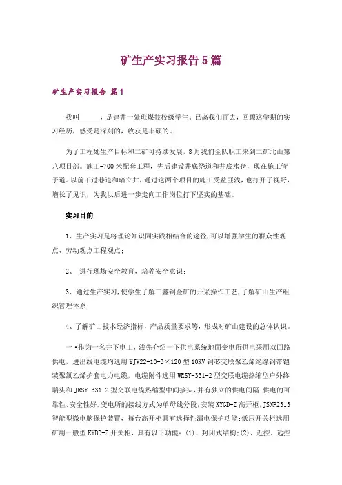 矿生产实习报告5篇_3