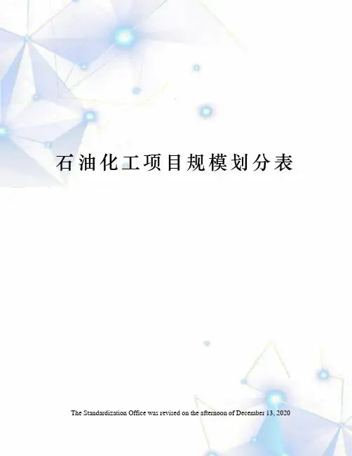 石油化工项目规模划分表