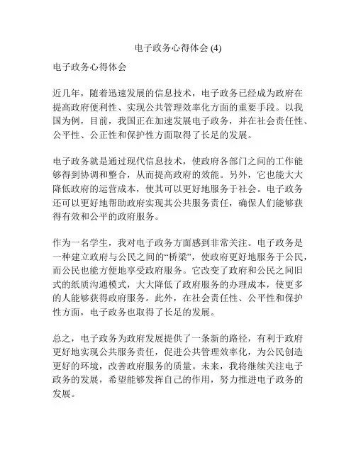 电子政务心得体会 (4)