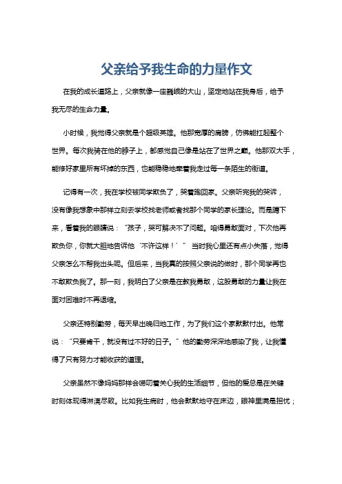 父亲给予我生命的力量作文