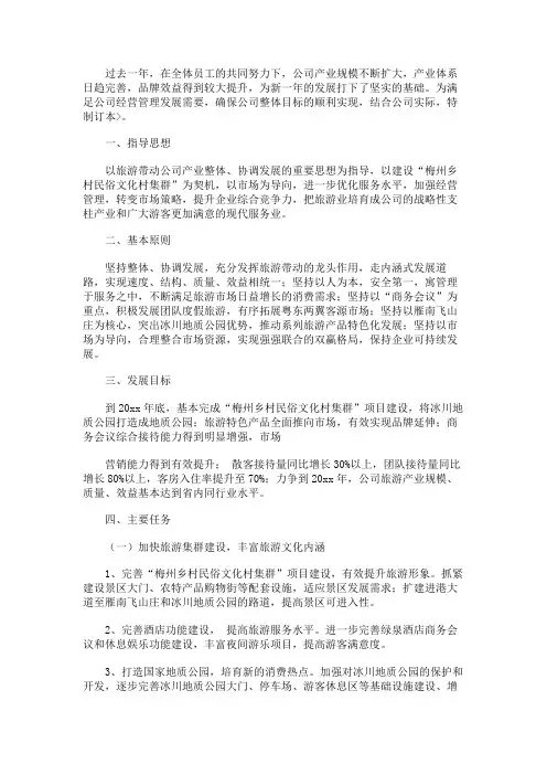 2020年度工作计划表格模板ppt