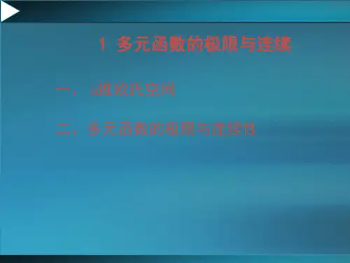 【2019年整理】多元函数的极限与连续