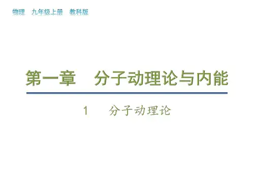 教科版九年级上册物理教学课件 第一章 分子动理论与内能 第1节 分子动理论