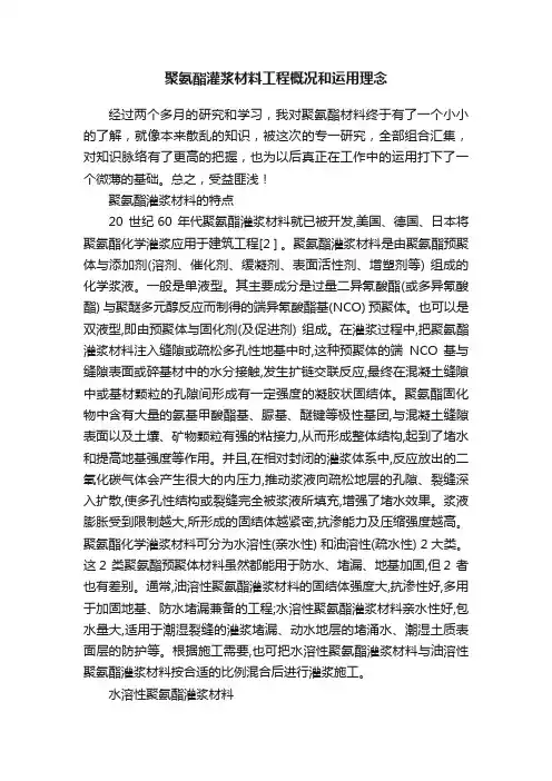 聚氨酯灌浆材料工程概况和运用理念