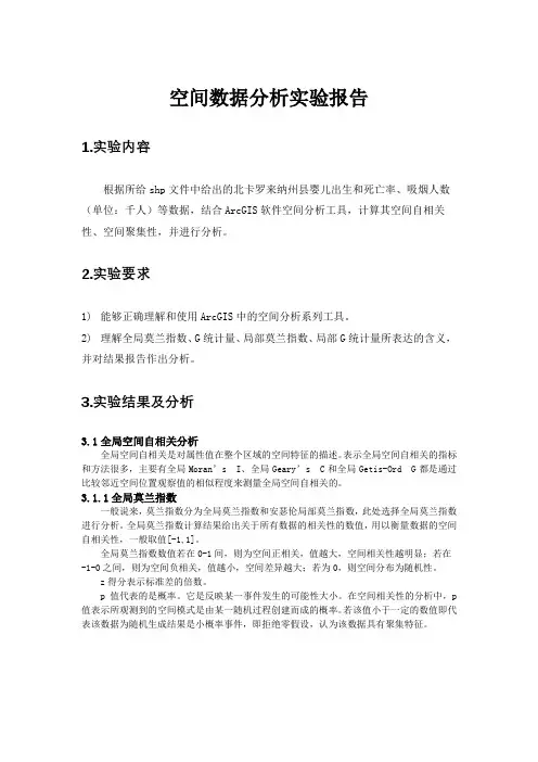 ArcGIS空间数据分析实验报告