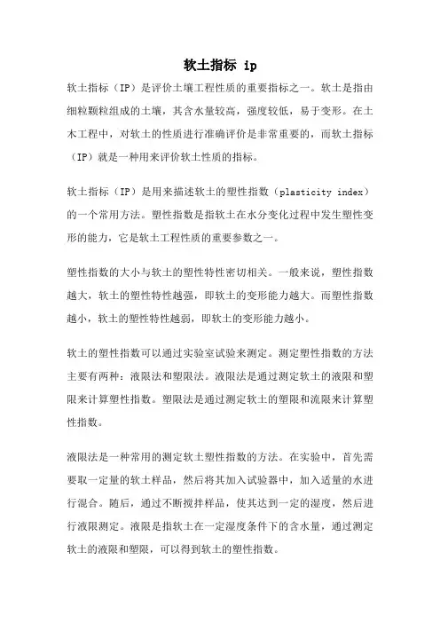 软土指标 ip