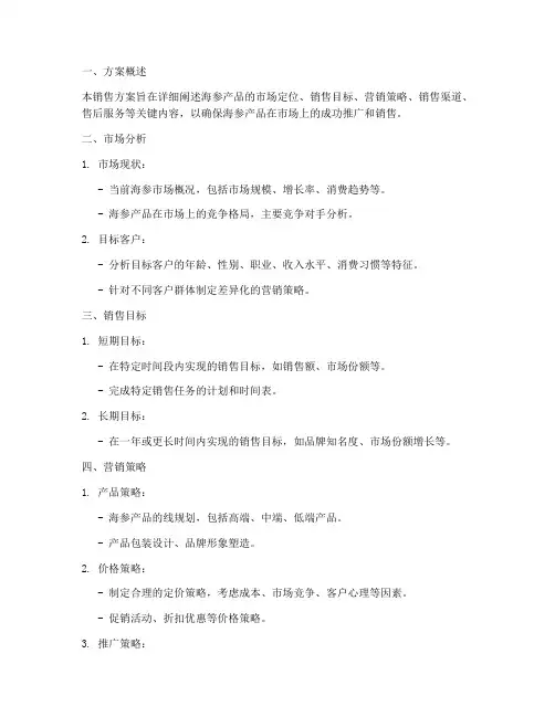 海参销售方案文档模板