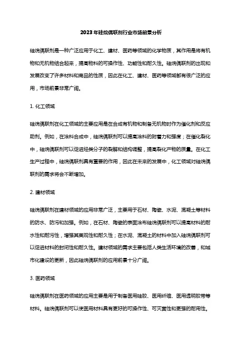 2023年硅烷偶联剂行业市场前景分析