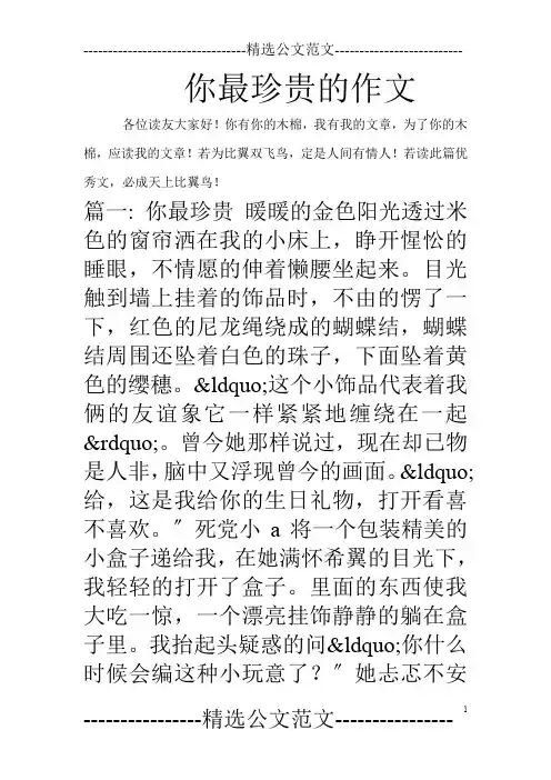 你最珍贵的作文