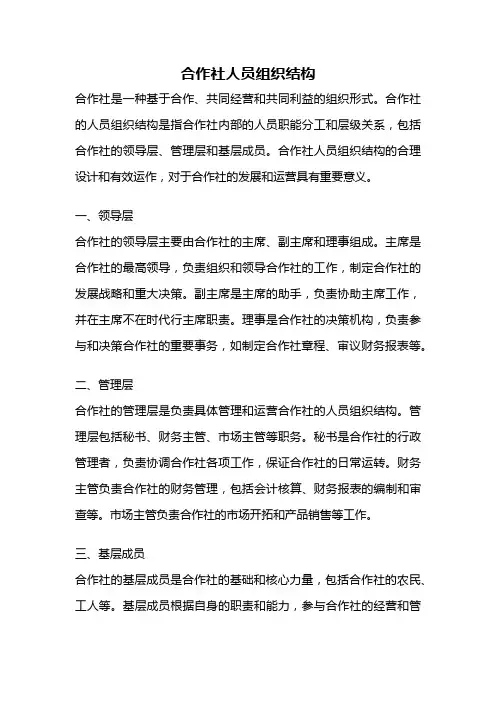 合作社人员组织结构