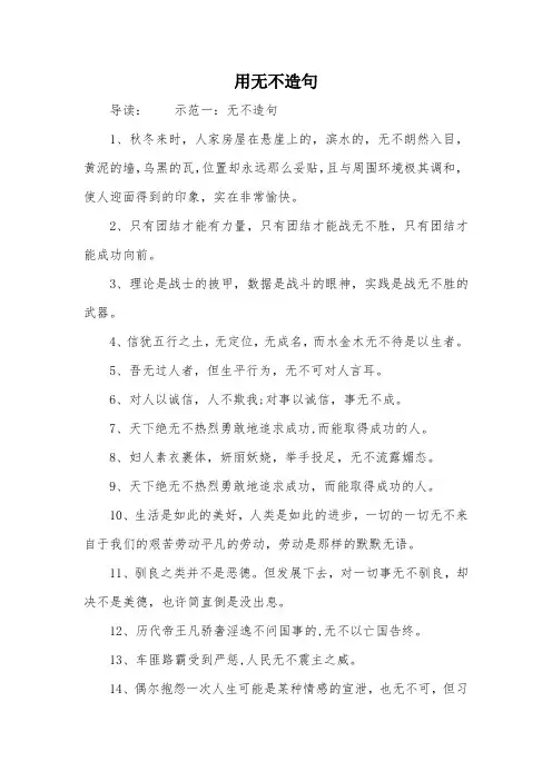 用无不造句