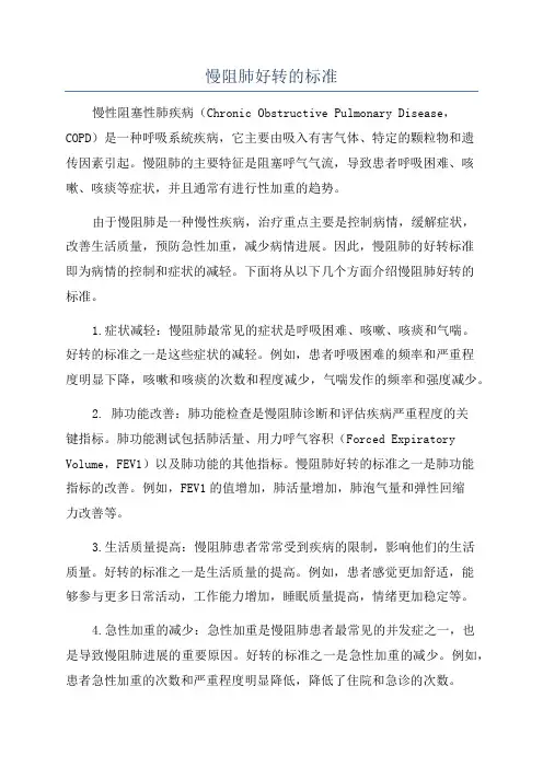 慢阻肺好转的标准