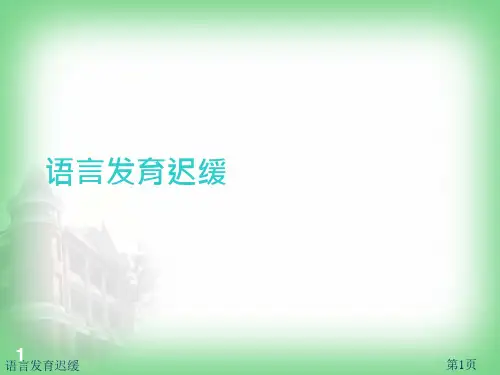 语言发育迟缓课件