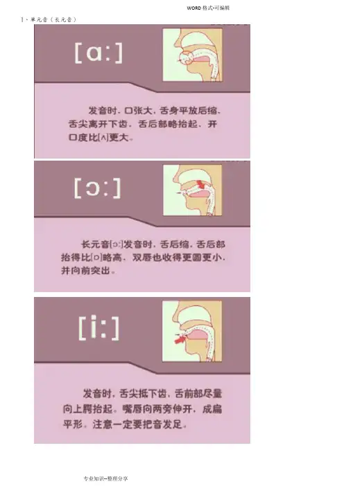 国际音标发音口型图解打印版