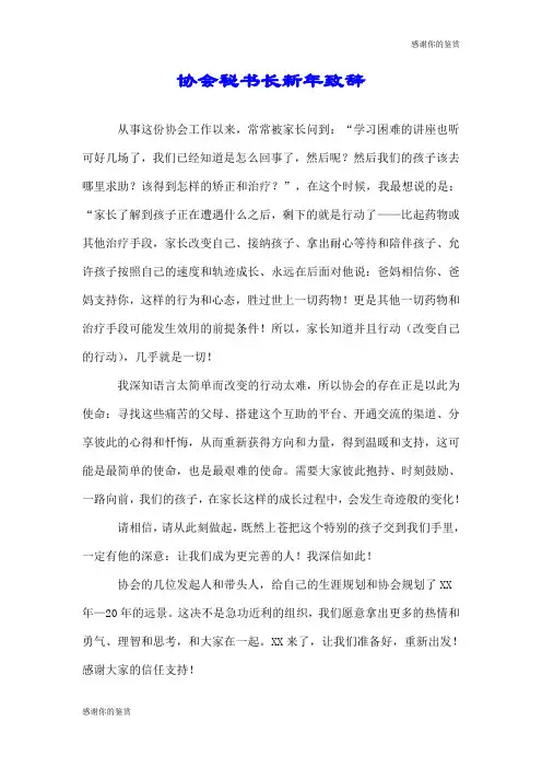 协会秘书长新年致辞.doc
