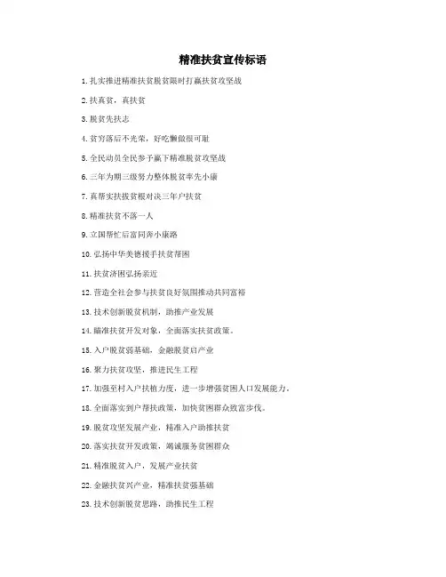 精准扶贫宣传标语