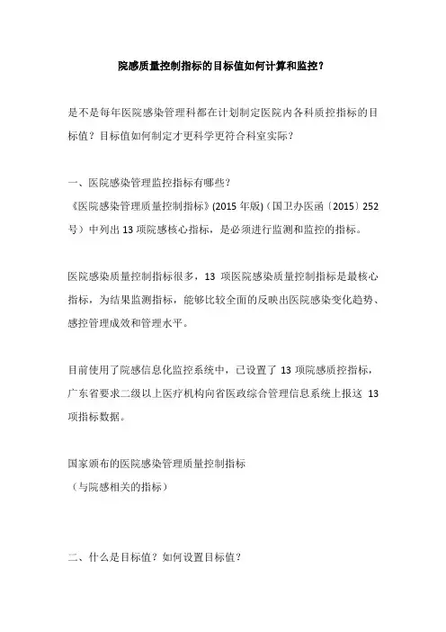 院感质量控制指标的目标值如何计算和监控