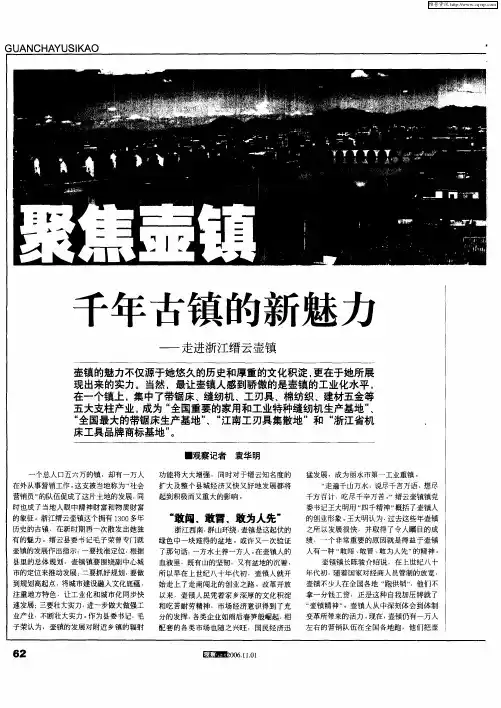 聚集壶镇：千年古镇的新魅力——走进浙江缙云壶镇