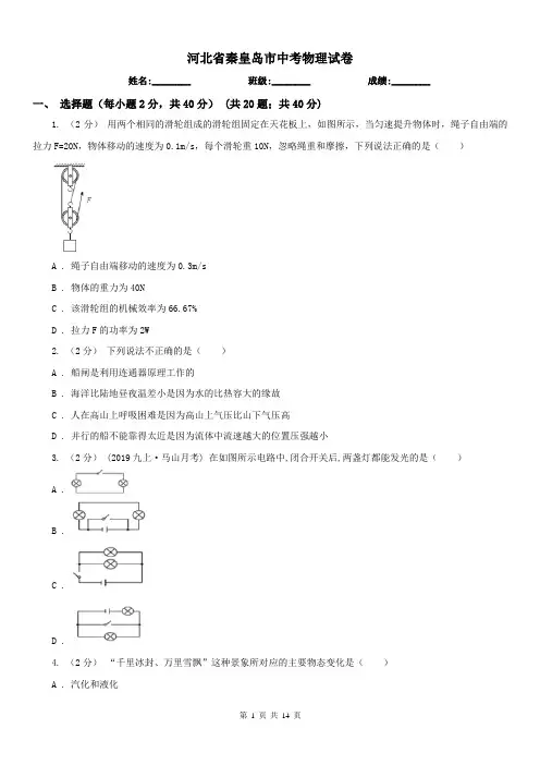 河北省秦皇岛市中考物理试卷