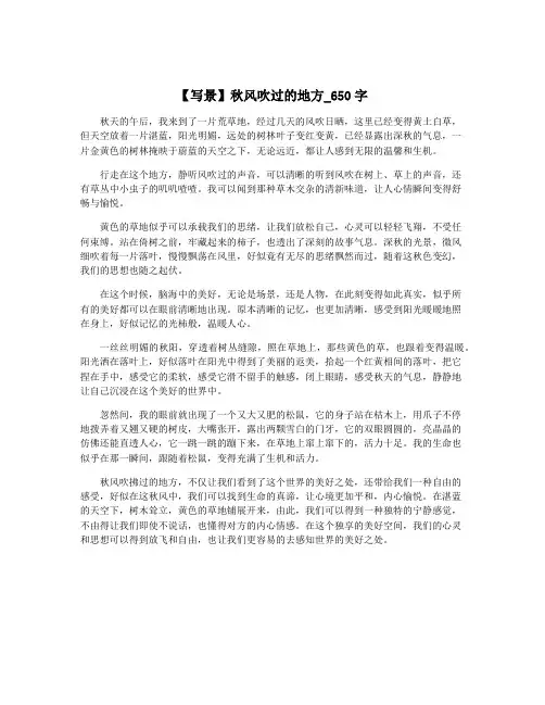 【写景】秋风吹过的地方_650字